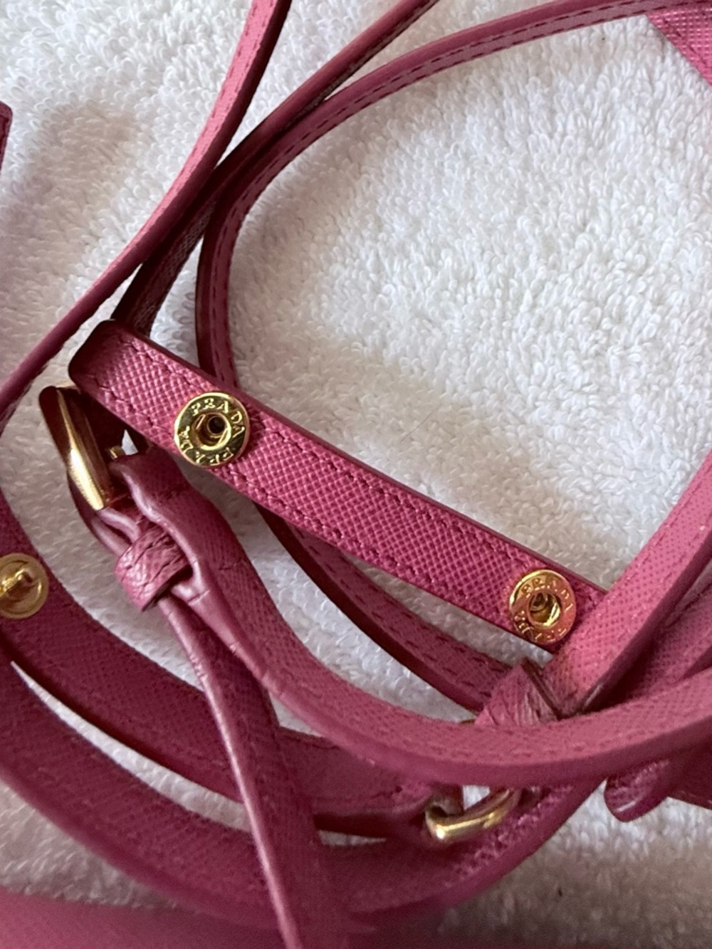 Prada Rose Pink Saffiano Bow Crossbody Wallet / Crossbody - Picture 2 of 16